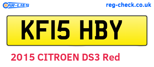 KF15HBY are the vehicle registration plates.