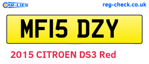 MF15DZY are the vehicle registration plates.