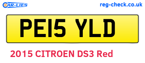 PE15YLD are the vehicle registration plates.