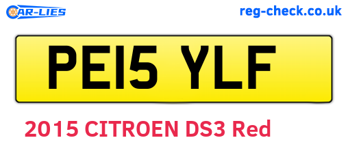 PE15YLF are the vehicle registration plates.