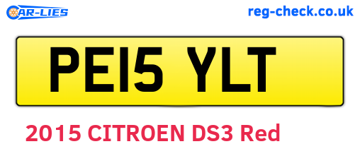 PE15YLT are the vehicle registration plates.