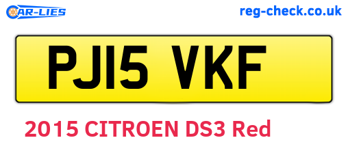 PJ15VKF are the vehicle registration plates.