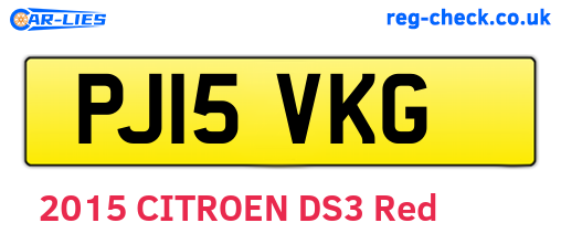 PJ15VKG are the vehicle registration plates.