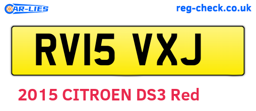 RV15VXJ are the vehicle registration plates.