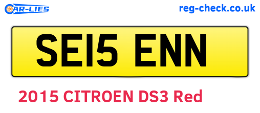 SE15ENN are the vehicle registration plates.