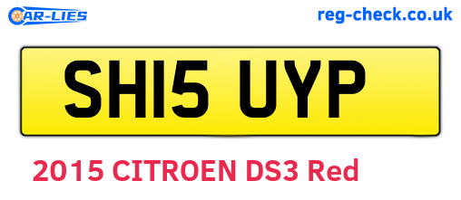 SH15UYP are the vehicle registration plates.