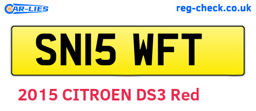 SN15WFT are the vehicle registration plates.