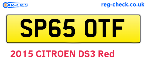 SP65OTF are the vehicle registration plates.