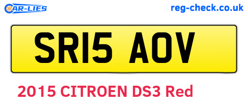 SR15AOV are the vehicle registration plates.