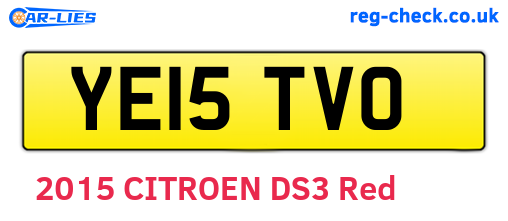 YE15TVO are the vehicle registration plates.