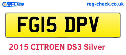 FG15DPV are the vehicle registration plates.