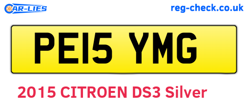 PE15YMG are the vehicle registration plates.