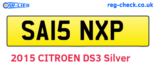 SA15NXP are the vehicle registration plates.
