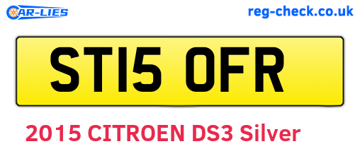 ST15OFR are the vehicle registration plates.