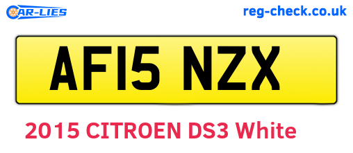 AF15NZX are the vehicle registration plates.