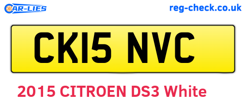 CK15NVC are the vehicle registration plates.