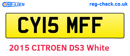 CY15MFF are the vehicle registration plates.