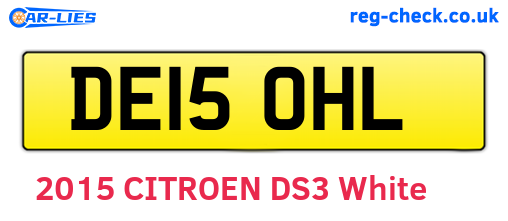 DE15OHL are the vehicle registration plates.