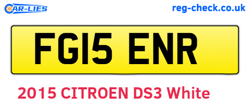 FG15ENR are the vehicle registration plates.