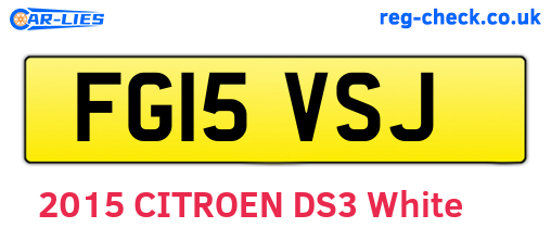 FG15VSJ are the vehicle registration plates.