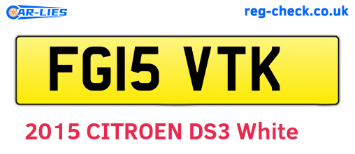 FG15VTK are the vehicle registration plates.