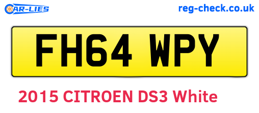 FH64WPY are the vehicle registration plates.