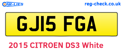 GJ15FGA are the vehicle registration plates.