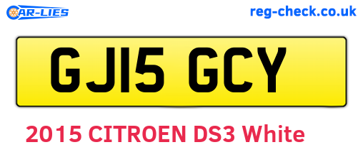 GJ15GCY are the vehicle registration plates.
