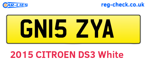 GN15ZYA are the vehicle registration plates.
