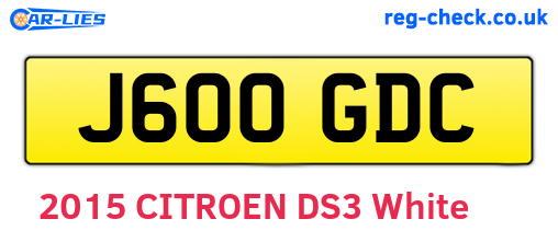 J600GDC are the vehicle registration plates.