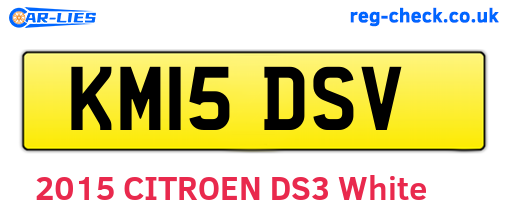 KM15DSV are the vehicle registration plates.