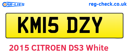 KM15DZY are the vehicle registration plates.