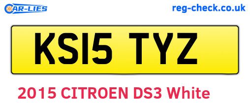 KS15TYZ are the vehicle registration plates.