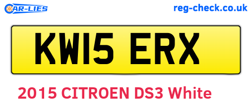 KW15ERX are the vehicle registration plates.