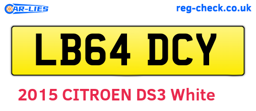 LB64DCY are the vehicle registration plates.