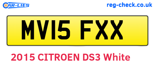 MV15FXX are the vehicle registration plates.