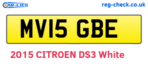 MV15GBE are the vehicle registration plates.