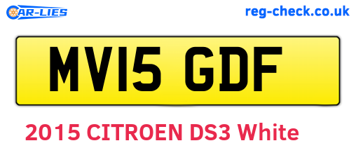 MV15GDF are the vehicle registration plates.