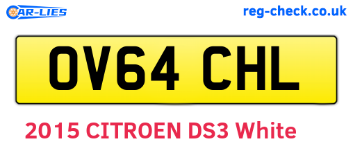 OV64CHL are the vehicle registration plates.