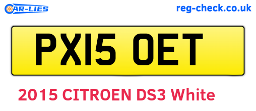 PX15OET are the vehicle registration plates.