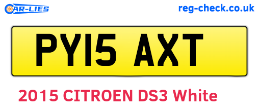 PY15AXT are the vehicle registration plates.