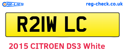 R21WLC are the vehicle registration plates.
