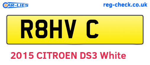 R8HVC are the vehicle registration plates.