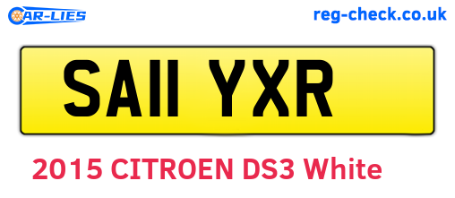 SA11YXR are the vehicle registration plates.