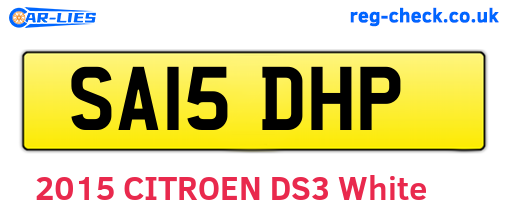 SA15DHP are the vehicle registration plates.