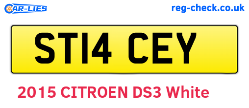 ST14CEY are the vehicle registration plates.