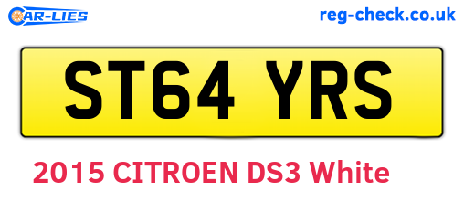ST64YRS are the vehicle registration plates.