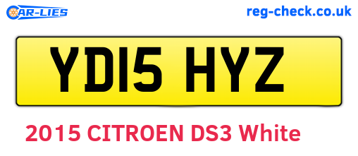 YD15HYZ are the vehicle registration plates.