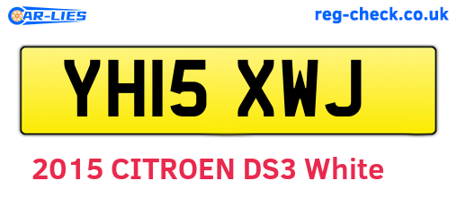 YH15XWJ are the vehicle registration plates.