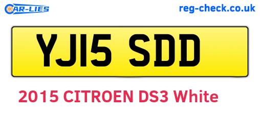 YJ15SDD are the vehicle registration plates.